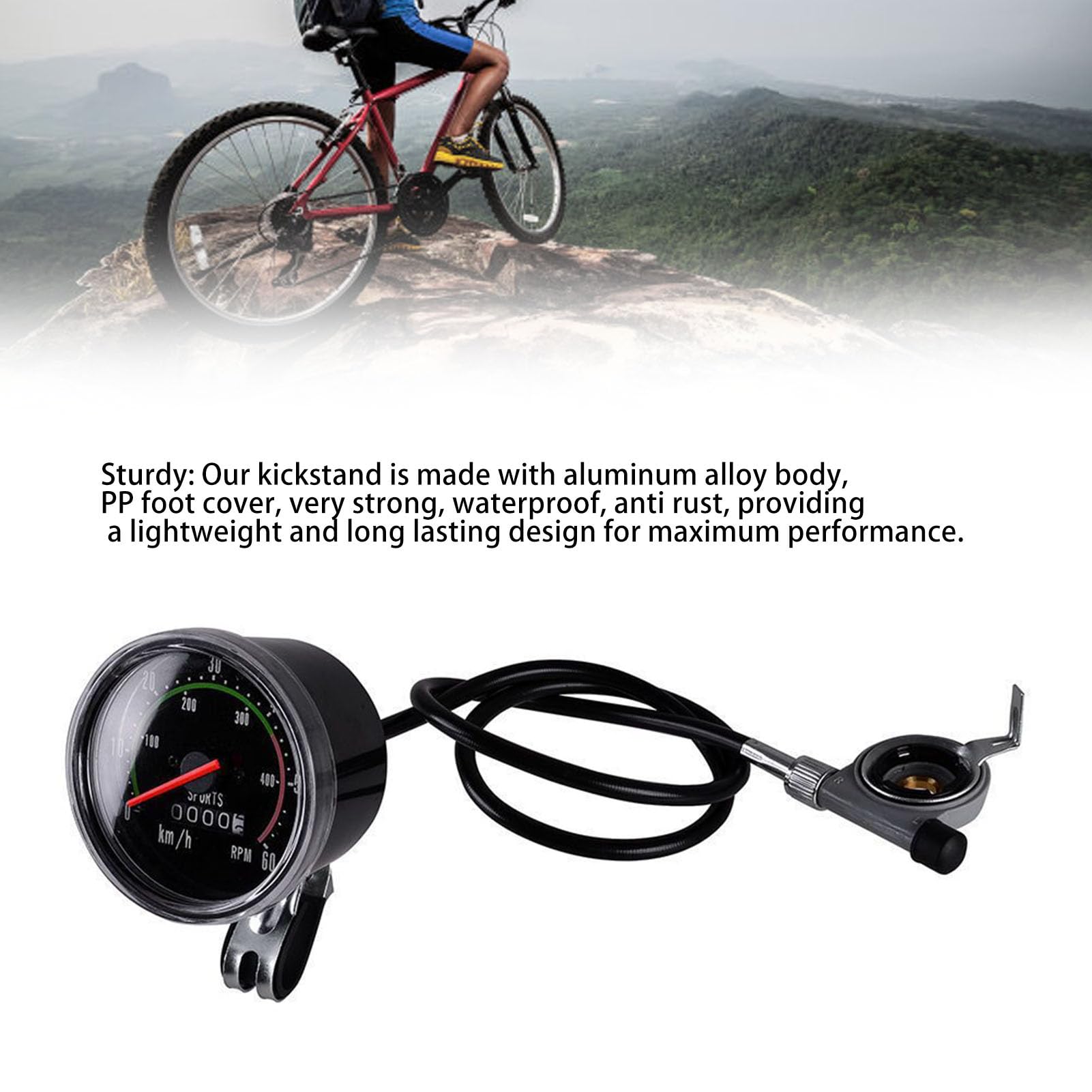 QANYEGN Cycle Mechanical Speedometer, Mechanical Odometer Speedometer, Accurate Universal Round Cycling Odometer for 26 28 29 27.5 Inch Cycle
