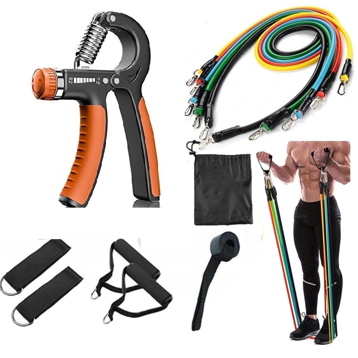 BANTKART Home Gym Combo- 12-in-1 Resistance Band Set with Hand Gripper - Full Body Workout Bands for Strength Training, Yoga, Pilates, Build Muscle, Improve Flexibility & Tone Your Body Men & Women (B0DGV6YDV7) Amazon Price History, Amazon Price Tracker