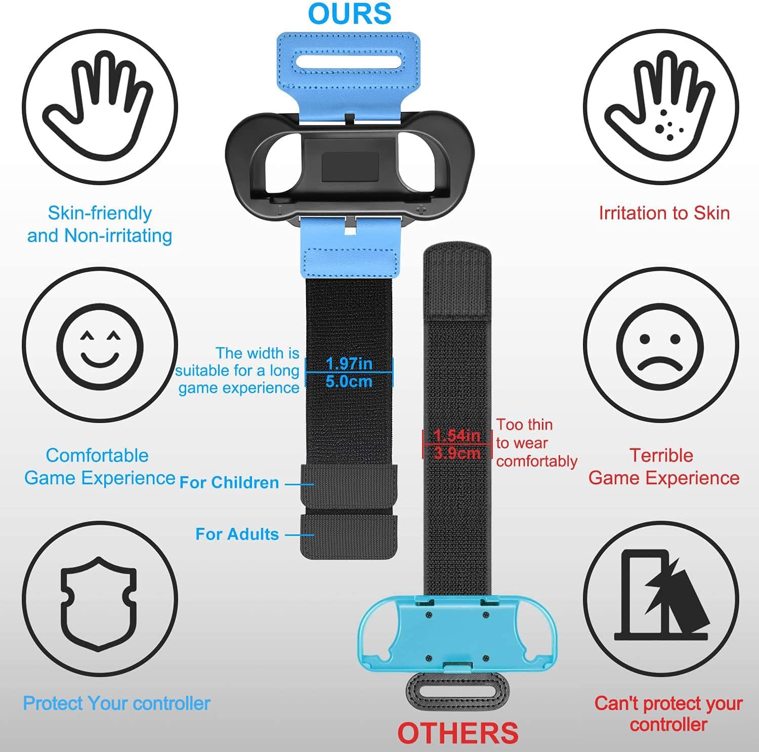 FASTSNAIL 2PCS Straps for Nintendo Switch Dance Games 2024/2023/2022/2021/2020,Wrist Band for Switch JoyCon/OLED Controller, Dance Game Wrist Strap,Elastic Wristband with Gamepad for Children Adults 5 71 vmpUwuML. AC SL1500