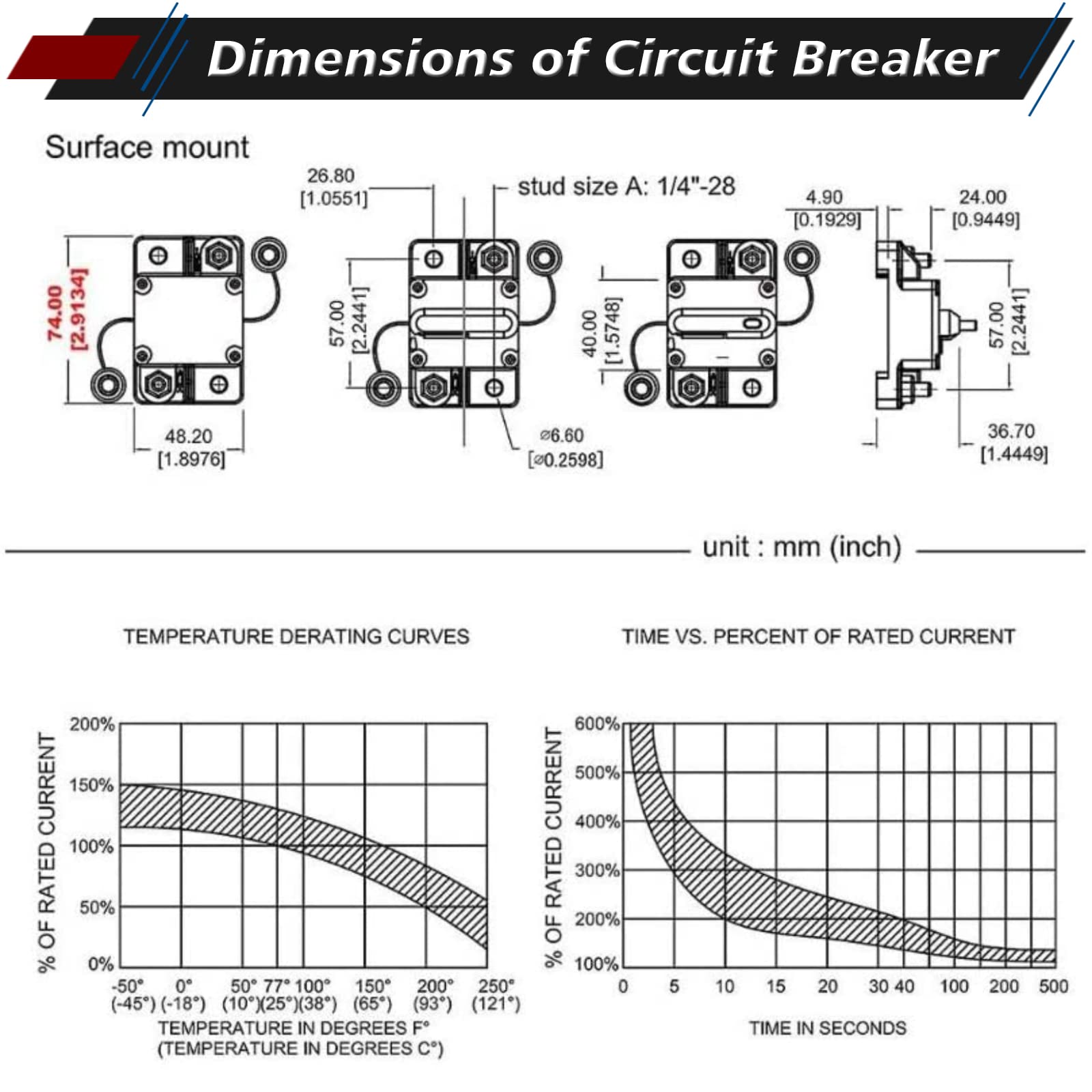 Disjoncteur 300A 12V-48V Avec Réinitialisation Manuelle – Pour Système Audio Voiture, Bateau, Camion - 2