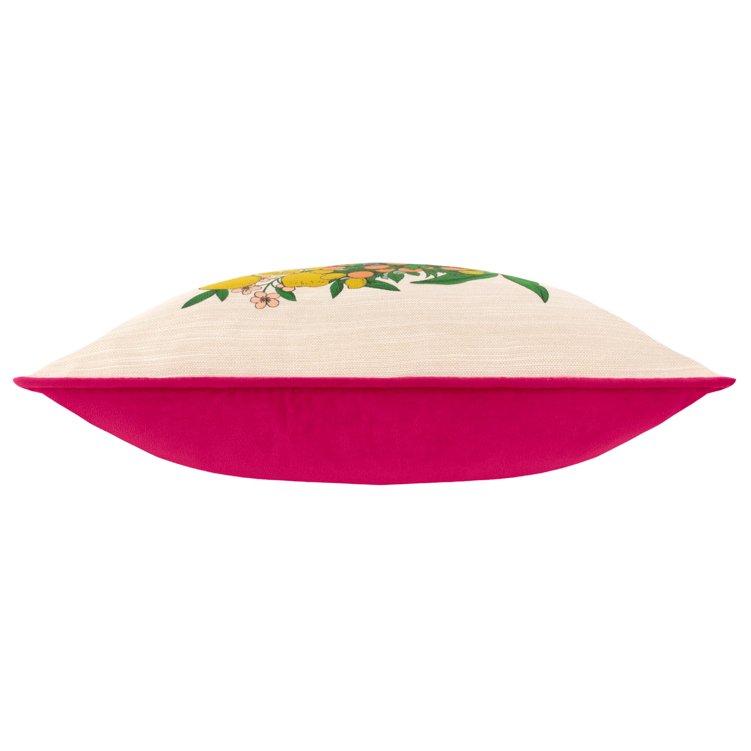 furn. Taormina Floral Piped Cushion Cover, Magenta, 43 x 43 cm (Pack of 1) - Image 3