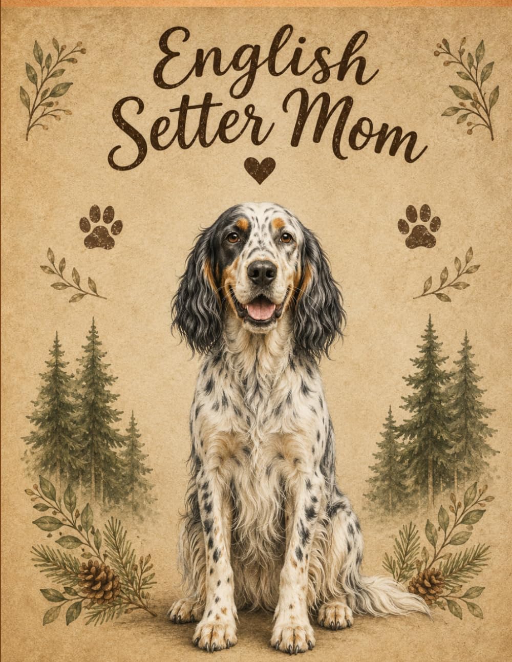 English Setter Mom Notebook – Rustic Dog Journal for Women – Cute Gift for English Setter Lovers – 120 Lined Pages – Dog Mom Stationery