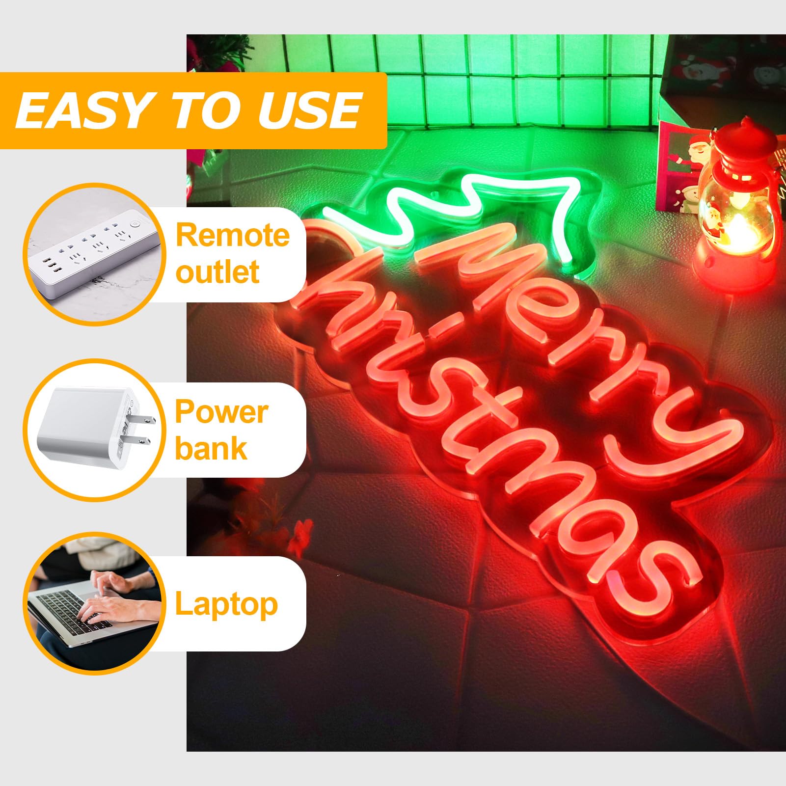 Amazon.co.jp: Merry Christmas ネオンサイン アクリル製