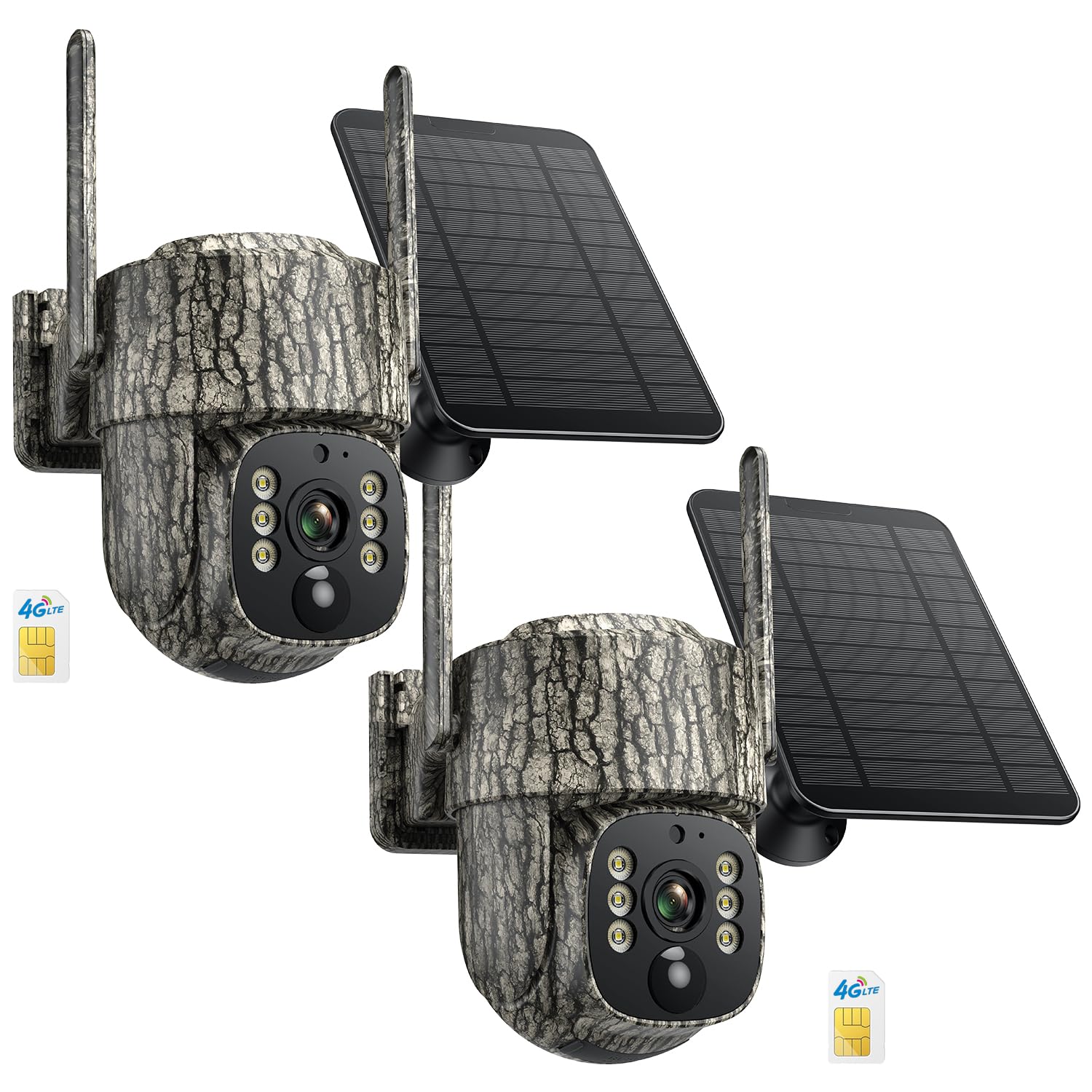 VOOPEAK Cellular Trail Camera with Live Feed 2.5K, Auto Tracking Solar Power Game Camera with Night Vision, Motion Activated Cellular Security Camera,