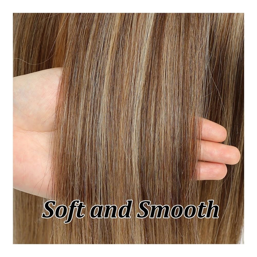 Topper for capelli umani da donna | For diradare i capelli e coprire le radici grigie(Blonde,12 INCH_12X13 CM)
