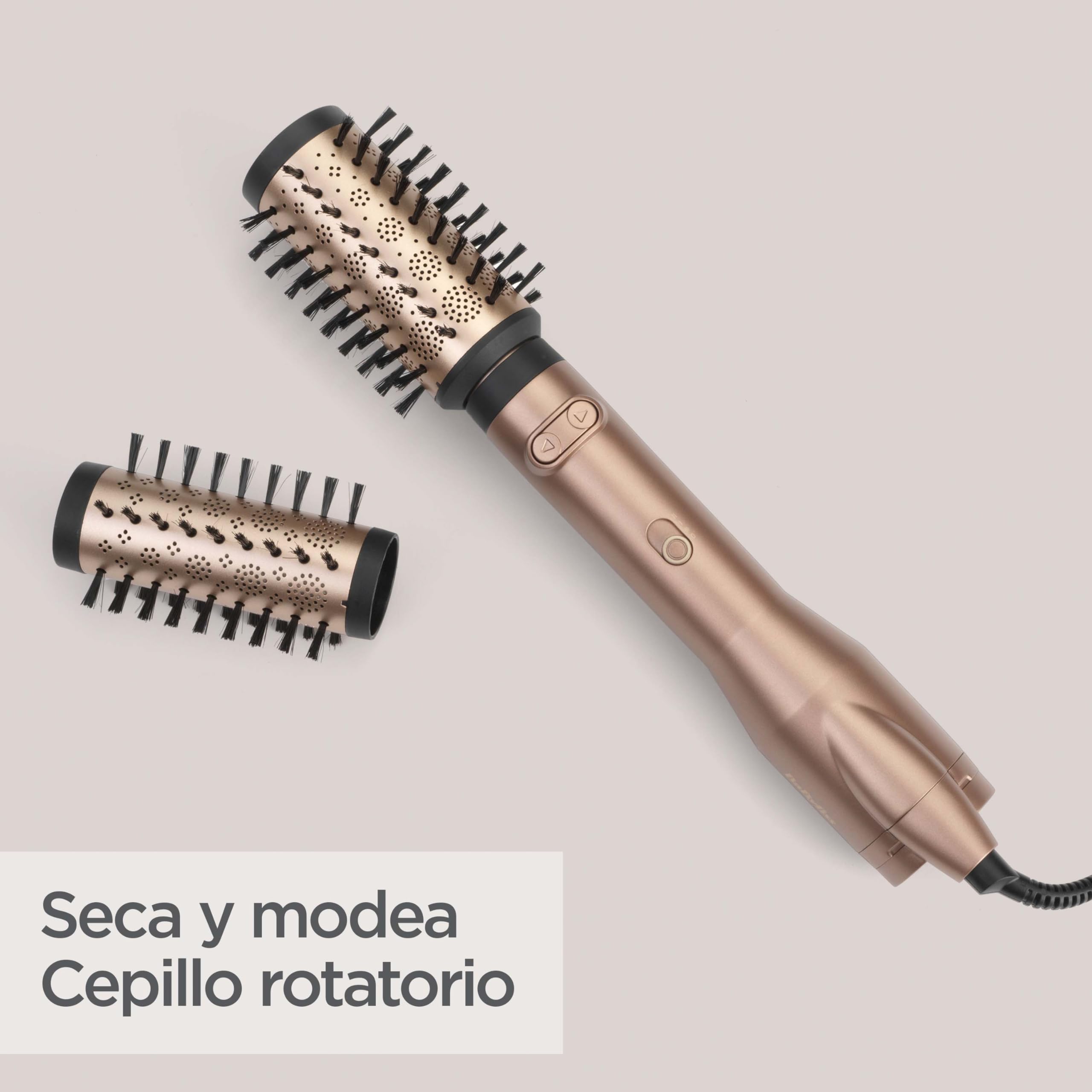 BaByliss AS952E Cepillo Rotatorio Big Hair Dual Hot Air 50mm 40mm iónico antiencrespamiento
