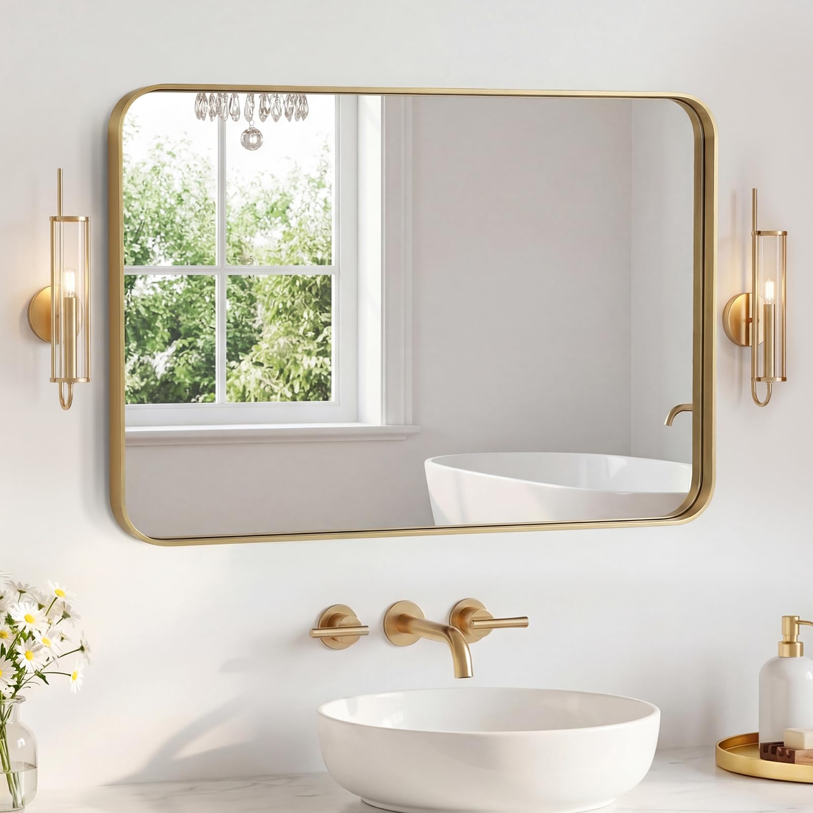 NEWBULIG Bathroom Mirror for Over Sink, 30X40 Inch Wall Vanity Mirror