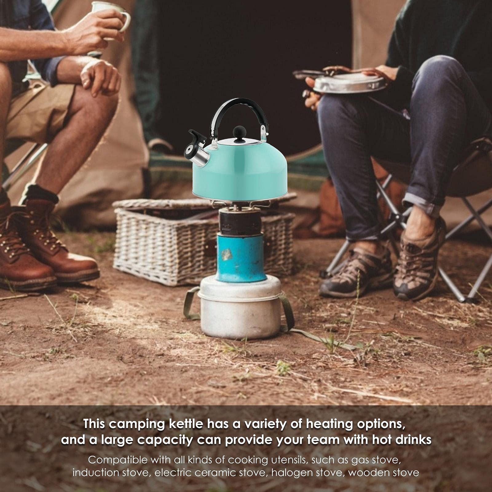 Bollitore Da Campeggio TYTOGE 3L In Acciaio - Con Fischio, Leggero E Compatto Per Escursionismo