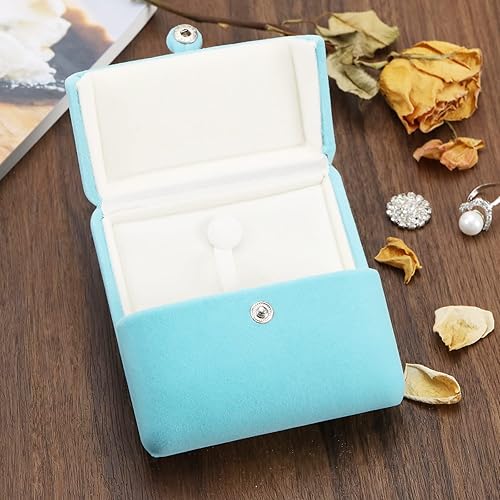 Vista 5 de Create idea Estuche de terciopelo con doble apertura, organizador de regalo de joyería, soporte cuadrado para propuesta, compromiso, boda, joyería