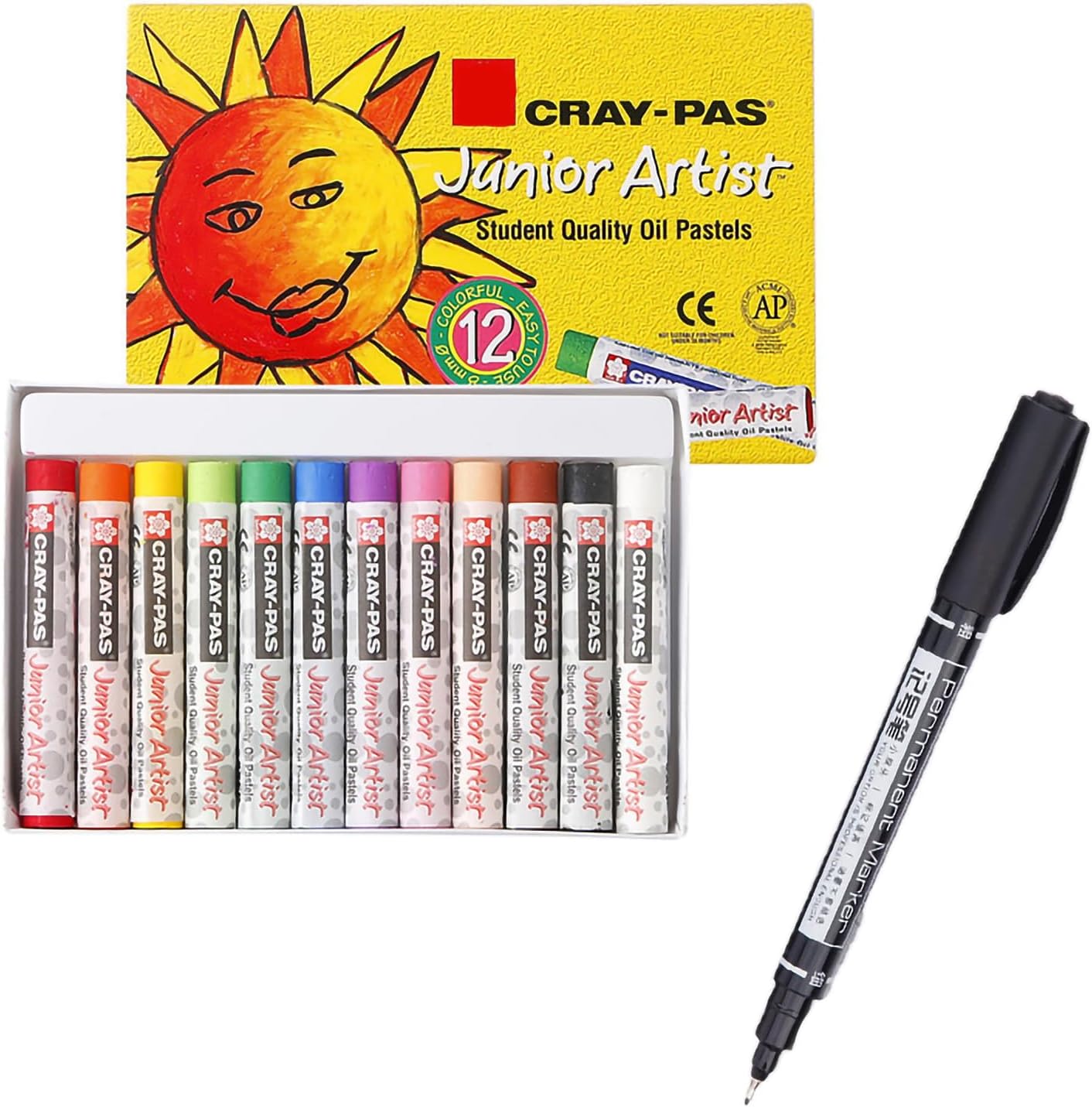 KASTWAVE Junior Artist Oil Pastel Set - Soft Oil Pastels for Kids & Artists - 12 Colors - 2 Sets of 12