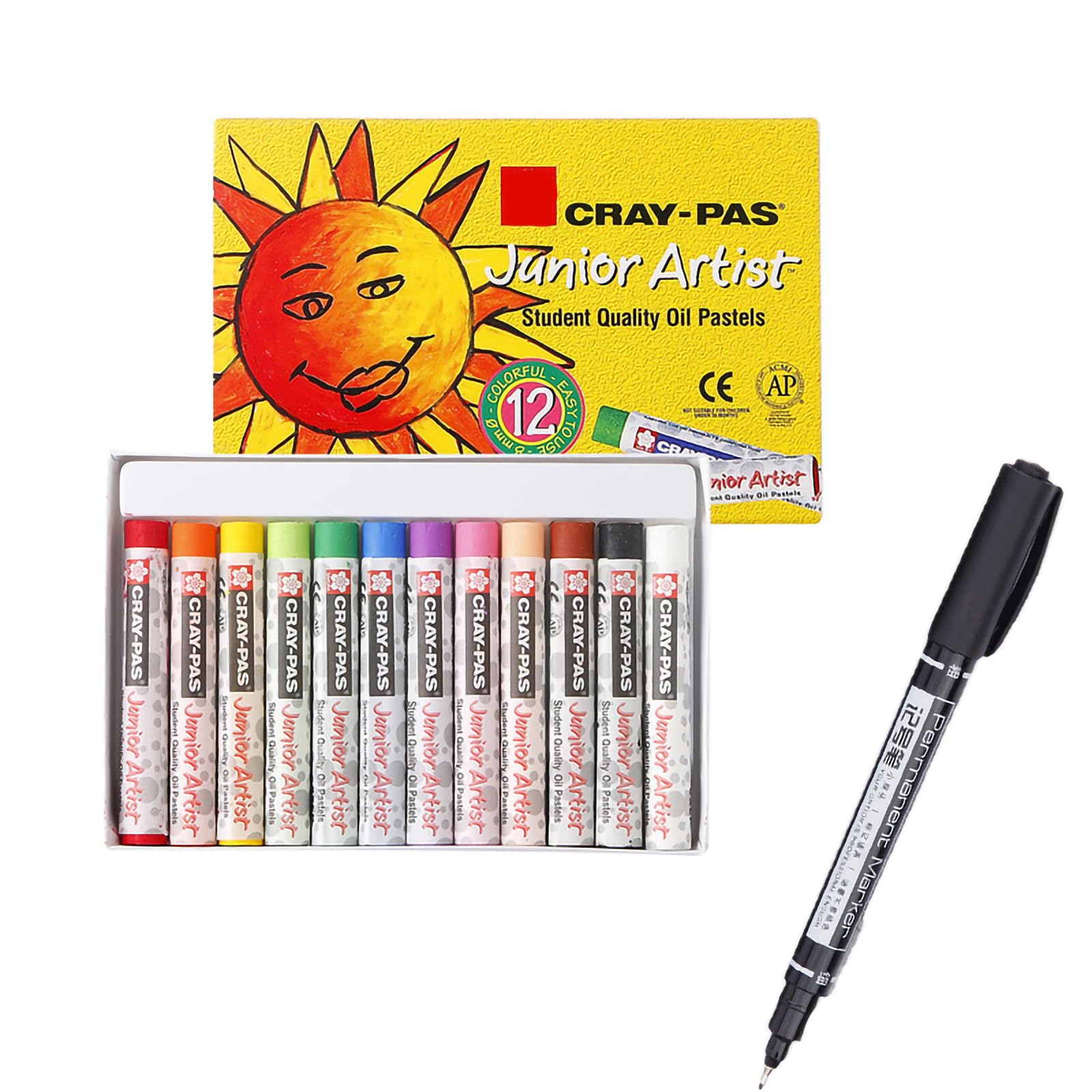 KASTWAVE Junior Artist Oil Pastel Set - Soft Oil Pastels for Kids & Artists - 12 Colors - 2 Sets of 12