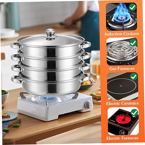 Miniatura 3 de Multifuncional 4-capa Pot Vapor Hervir Olla Asiática para Stock Home Kitchen Accesorio