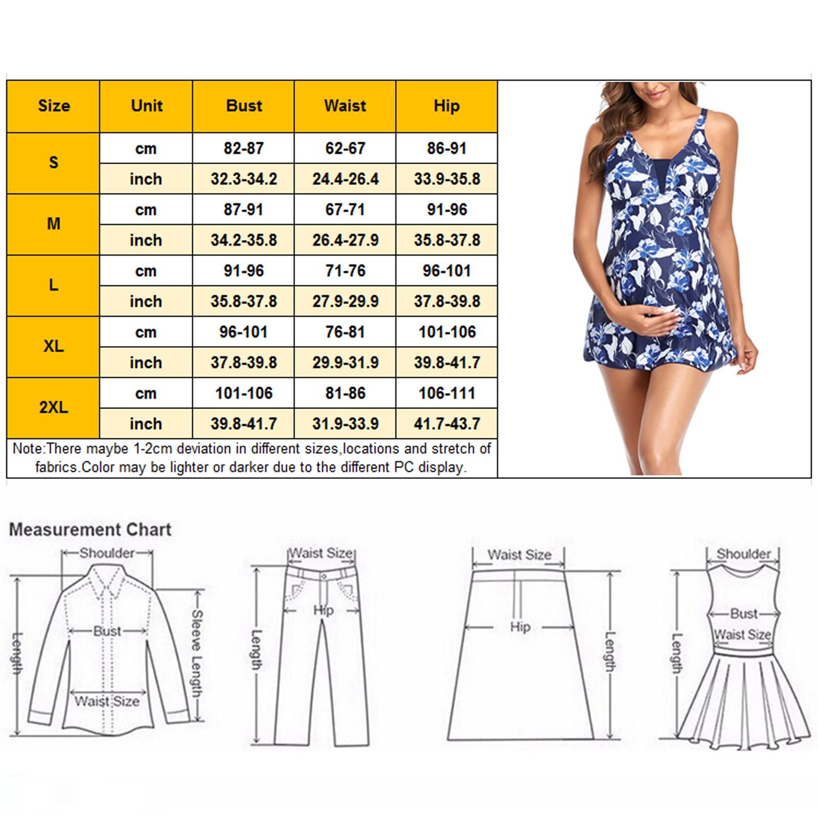 Generisch Catégorie de produit : maillot de bain de maternité avec imprimé floral - Maillot de bain 2 pièces pour femme enceinte