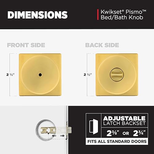 Vista 85 de Kwikset Pismo - Manija con cerradura y llave, para exterior, puerta de entrada y dormitorio, con seguridad antirrobo SmartKey Rekey y Microban, Mate