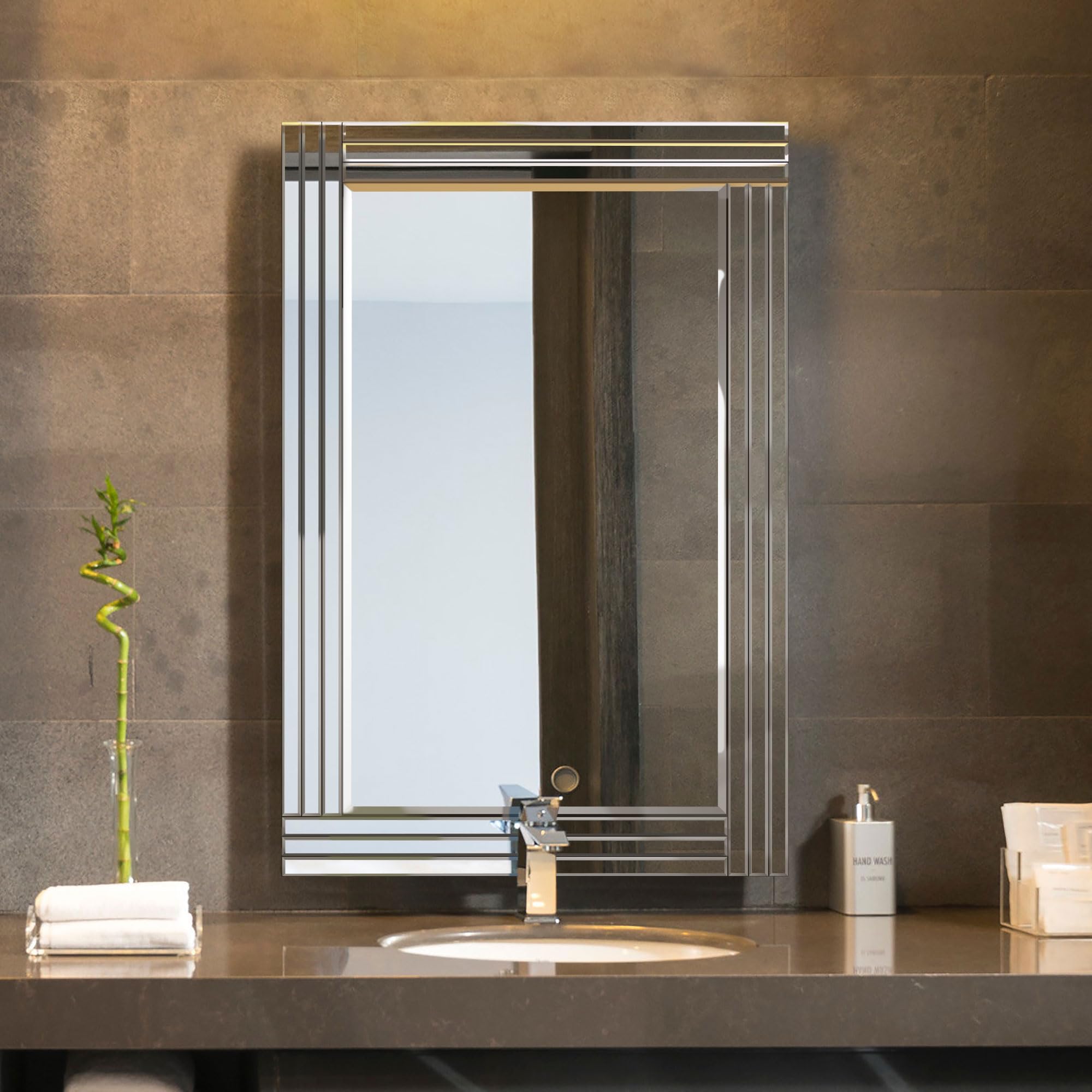 Milton Manor Bevelled Triple Edge Design Venetian Mirror 2Ft11 X 1Ft11 90 X 60cm