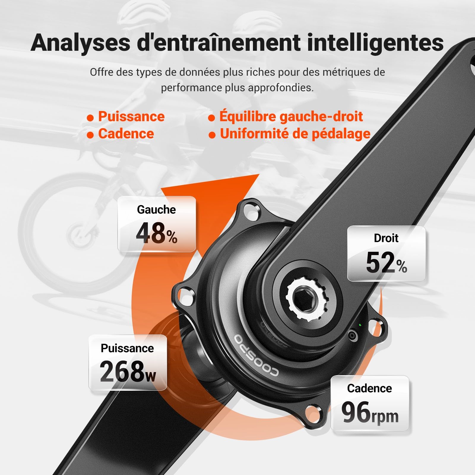 Capteur de Puissance COOSPO S10 Spider pour Pédalier Easton 110 BCD 4-Boulons – Mesure de Puissance Double Face Précision, Compatible Bluetooth/Ant+, Léger pour Vélo de Route & VTT