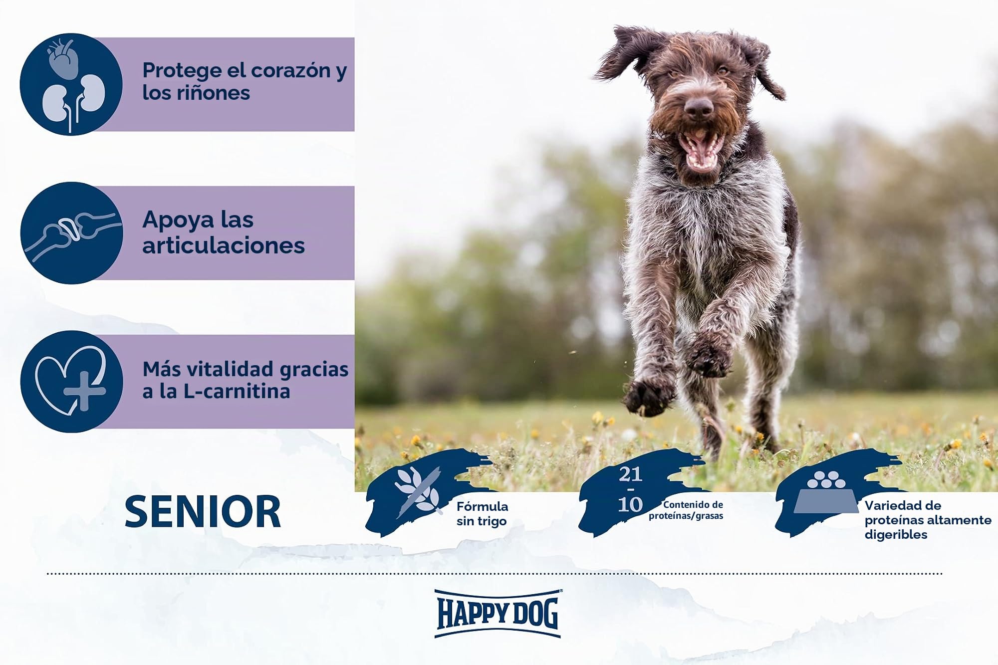 Happy Dog 60766 - Supreme fit & Vital Senior - alimento seco para Perros Mayores - 12 kg de Capacidad