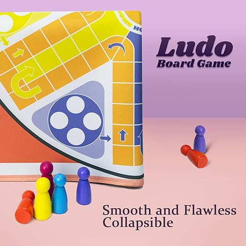 Miniatura 4 de Juego de mesa Ludo de 20 pulgadas, juego de mesa Ludo para 6 jugadores para adultos, juego de Ludo para reuniones familiares, juegos de mesa de