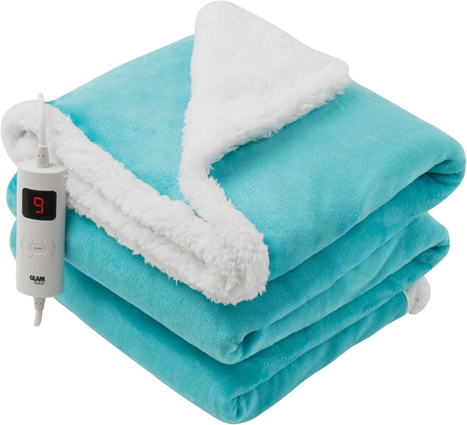 GlamHaus Heated Throw Electric Fleece Over Blanket Sofa Bed Large 160 X