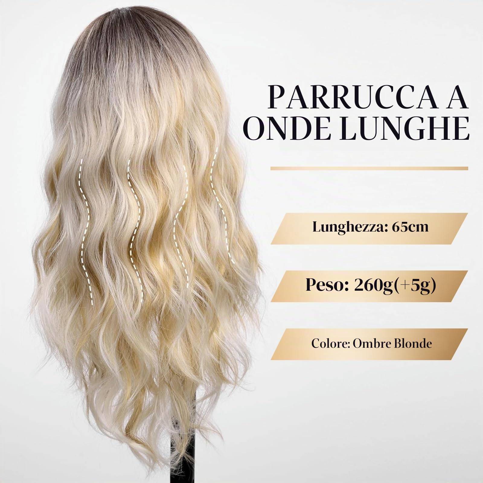 Parrucca Donna Capelli Veri, Blonde Wig, Parrucca Donna Bionda, Aspetto Naturale e Capelli Pieni, Cappuccio Regolabile e Traspirante, Per Cosplay Feste e Uso Quotidiano