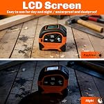 2-in-1 Laser Tape Measure, 197Ft Rechargeable Digital Laser Measurement Tool & 16Ft Tape Measurer with LCD Backlight - Pythagoras/Distance/Area/Volume Digital Tape Measure for Construction