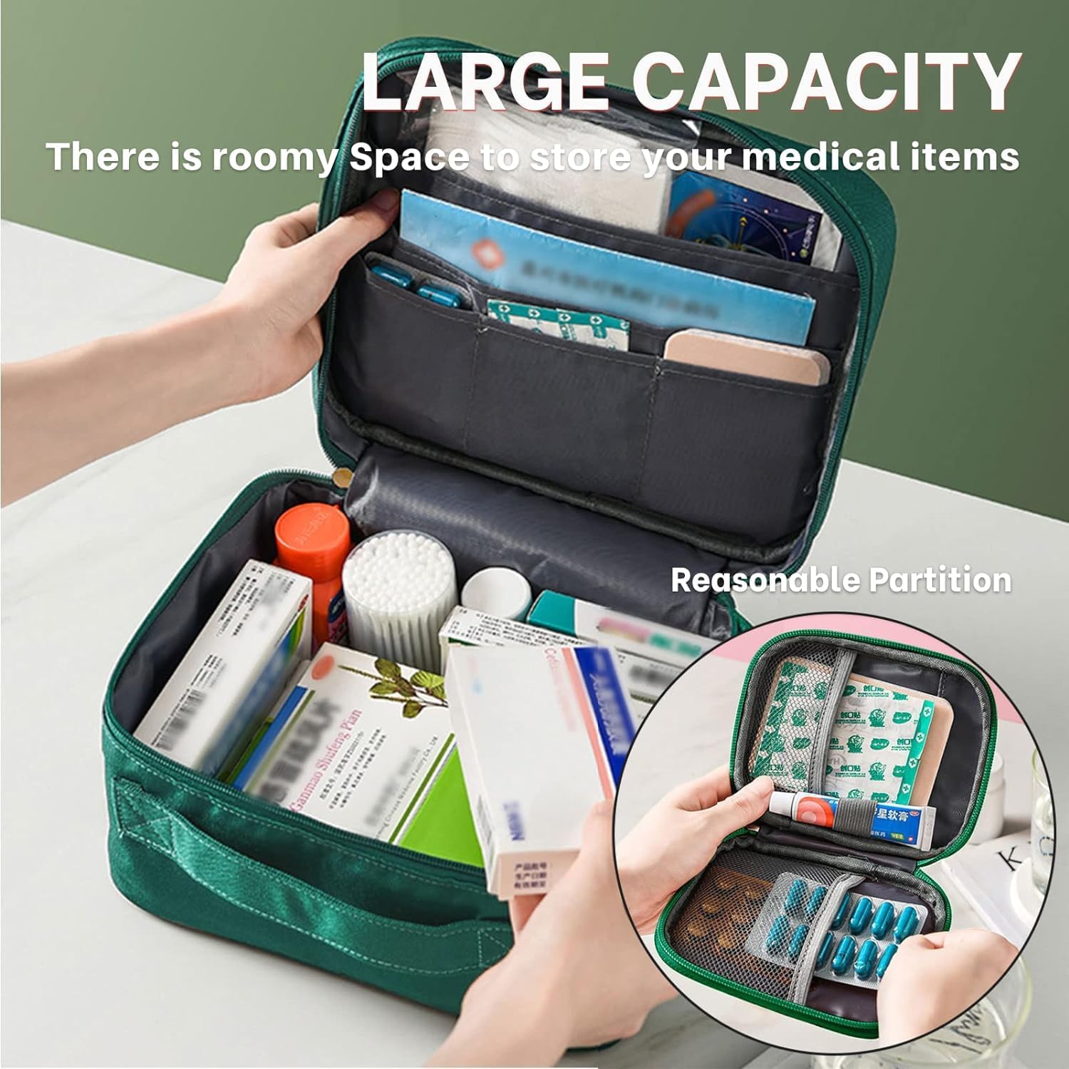 BlissCart Medicine Pouch Empty First Aid Kit Bag for Travel,Home,Office,Camping,Sports Emergency Survival Medicine Storage,Portable Durable, Storage Bag Family Outdoor Hiking Travel Storage (Combo) 2