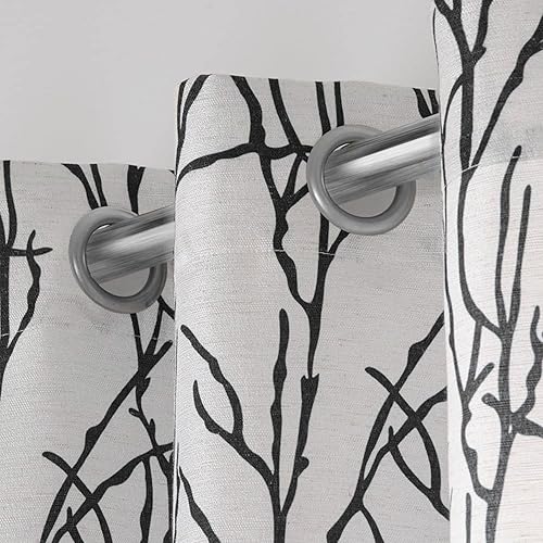 Miniatura 8 de Exclusive Home Curtains par de paneles de cortinas estampadas con ramas, con arandelas
