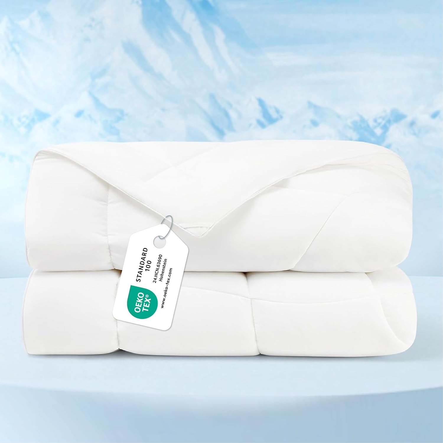 Bedsure Cooling Comforter Queen Size - GentleSoft Moisture Wicking Cooling Blanket for Hot Sleepers, Breathable Lightweight Duvet Insert, Dual-Sided Summer Blanket, White, 88x88 Inches