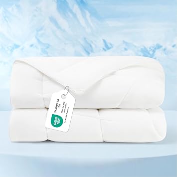 Bedsure Cooling Blanket Double Duvet - Coverless Quilt, White, 200x200cm