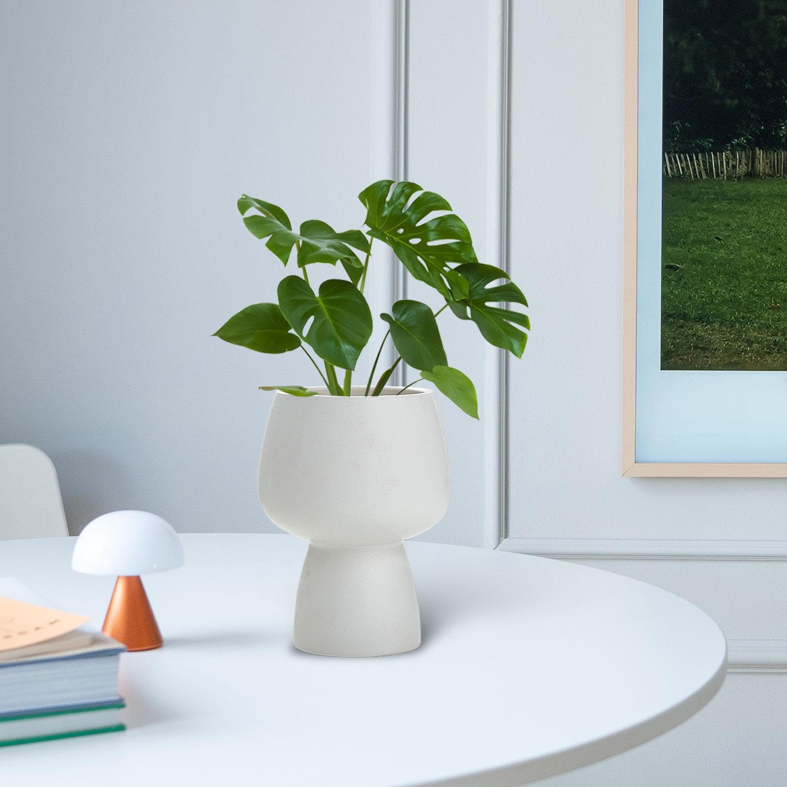 Nowoczesna doniczka na kwiaty, pojemnik na prezent, dekoracja stołu, ceramiczna doniczka na kwiaty, wazon na parapet, do biura, domu, na balkon, gospodarstwo rolne, biała