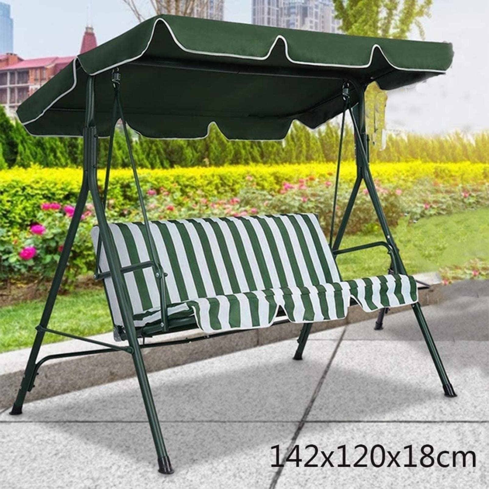 Toit de Rechange pour balancelle, Auvent de Remplacement pour balancelle de Jardin 2 Places ou 3 Places, auvent de Remplacement pour balancelle, Tissu 600D imperméable avec revêtement en PVC