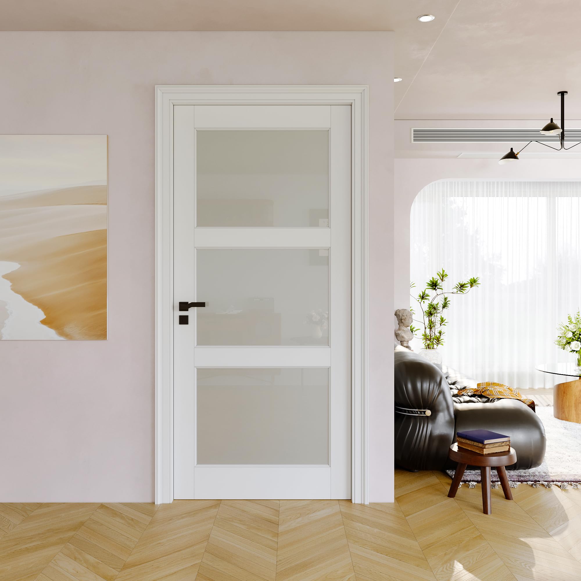 36 x 80 Slab Door, Glass Door Slab, Interior Doors for House Dining Room, Bedroom, Closet, Laundry Room, Bathroom, Pantry - Indoor French Doors Panels