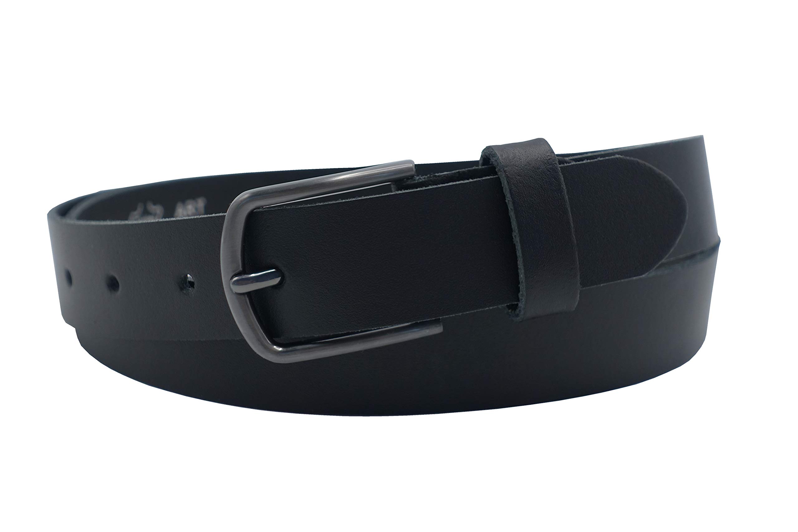 Cintura In Pelle Donna Made In Germany, 3 Cm, Per Jeans, Vera Pelle Bovina – NK Belt #M-01 Nero - 3