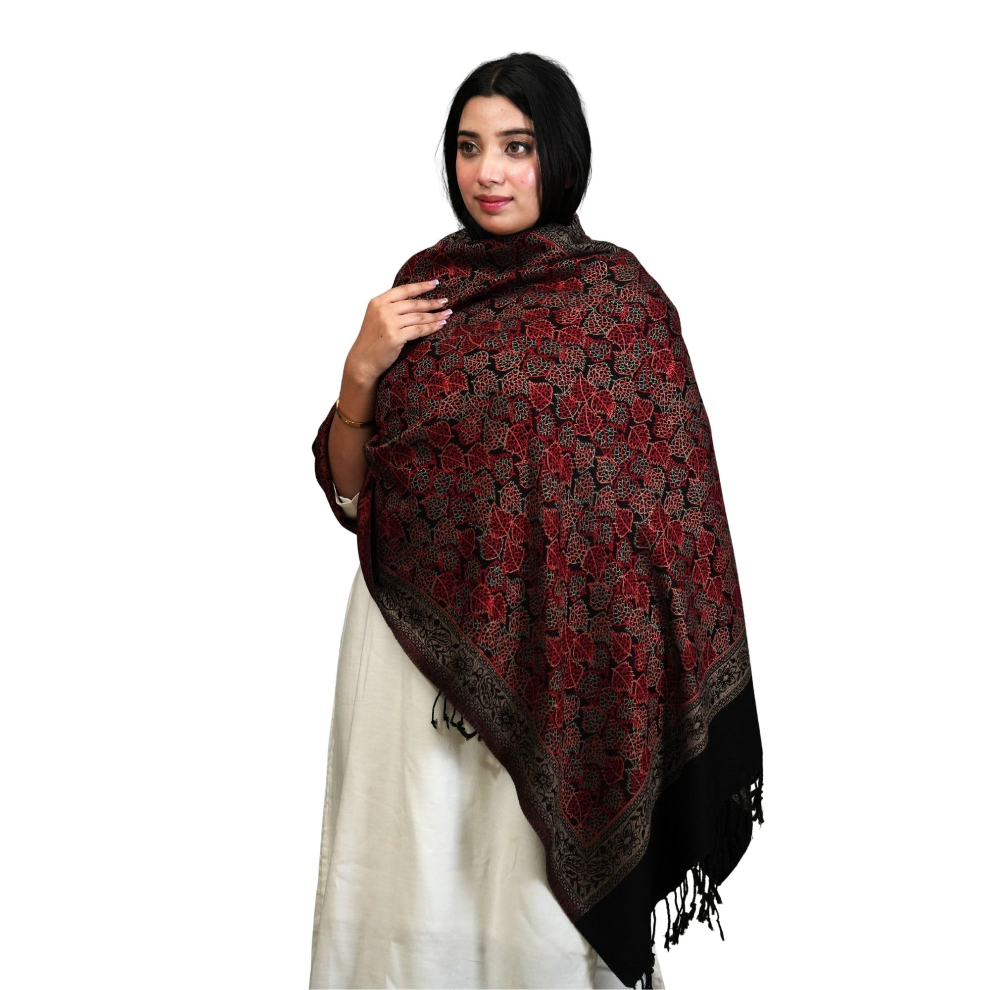 shifneen Women's Acrylic Woven Shawl | Soft Lightweight Warm Ethnic Winter Wrap-picture-47