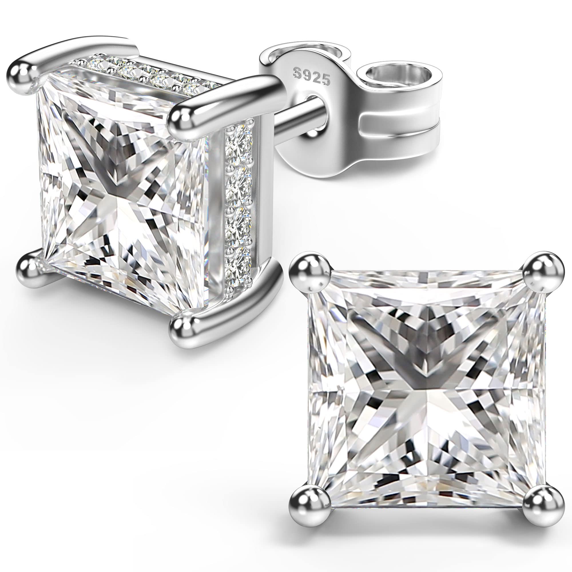 Neoshow Princess-Cut CZ Studs
