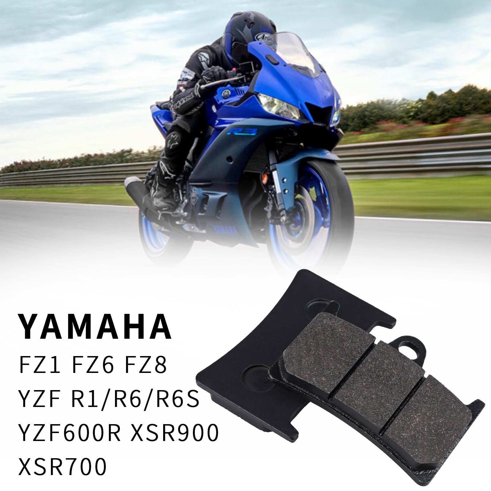 Amazon.com: Front & Rear Brake Pads for Yamaha FZ1 FZ6 FZ8 YZF R1