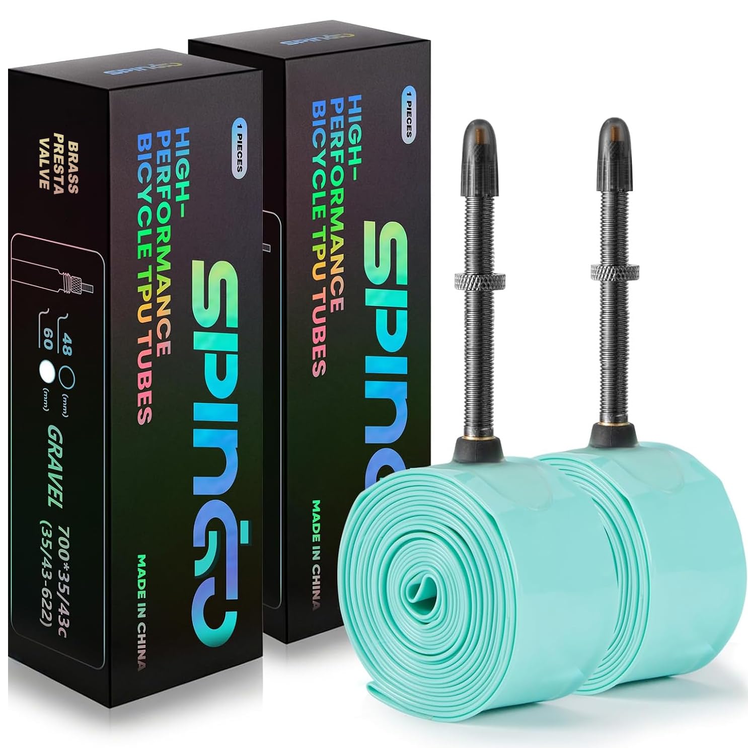 2-Pack SPINGO TPU Inner Tube 700C x 23C-32C/ 35C-43C with Metal Valve