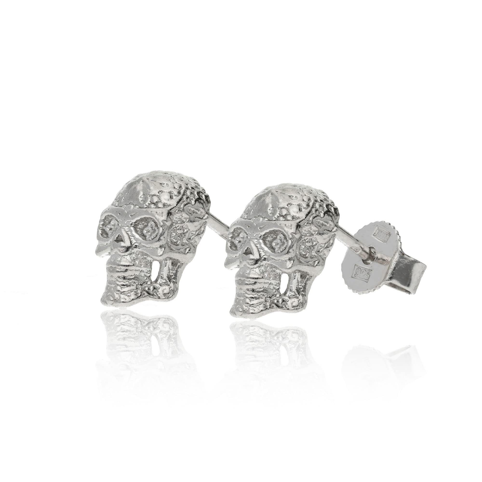 Orecchini Color Argento Con Teschio E Ossa Incrociate - Italia - Foto 5