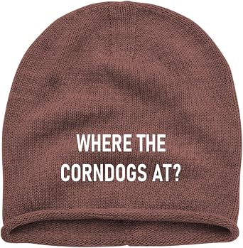 Where The Corndogs at Slouchy Beanie Hat for Women Men Stretchy Knitted Skull Cap Funny Winter Hats