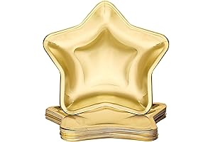 Golden Starry Charm: 30 Disposable Star-Shaped Party Plates