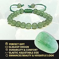Vista 157 de Adjustable Crystal Bracelet – Gemstone Bead Bracelet with Adjustable Macrame String – Chic Gemstone Bracelet for Men and Women – 8mm Round Healing