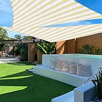 Vista 25 de TANG Vela de sombra triangular para sol de 8' x 8' x 8', toldo cubierta para patio, con bloqueo UV, tela permeable para pérgola, patio trasero
