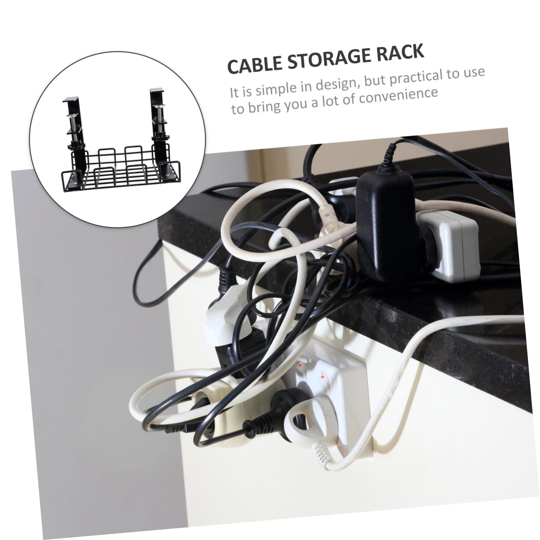 DOITOOL Estante De Almacenamiento De Alambre para Organizar Cables Escritorio Estante De Hierro para Guardar Cables para Uso Oficina