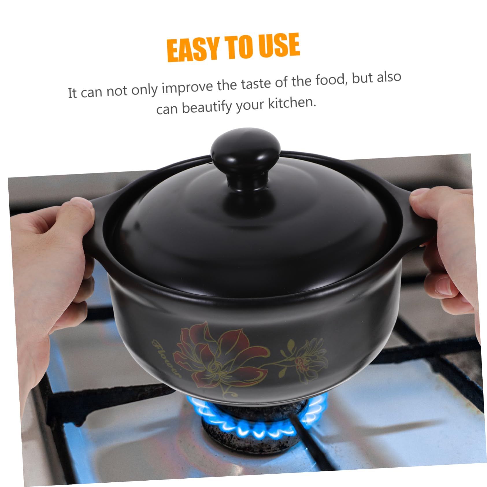 Casserole et Collecte D'énergie pour Cuisson Uniforme en Céramique 1600ml Design Créatif, Usage Domestique de 1 à 2 Personnes