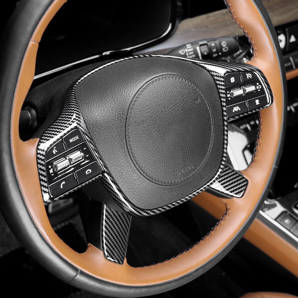 Steering Wheel Cover Compatible with KIA Telluride 2020-2025 Accessories, Car Interior Upgrade Part-Carbon