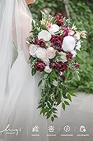 Vista 5 de Ling's moment Italian Ruccus Greenery Stems Artificial Plants, 4Pcs 12" Tall Fake Branches Greenery, Realistic Texture Hanging Plant for Home Decor