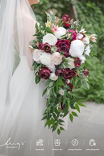 Miniatura 3 de Ling's moment Artificial Plants Italian Ruccus Branches,4Pcs 12" Tall Fake Greenery Filler Decor w/Stems, Realistic Texture Hanging Plant Decor for