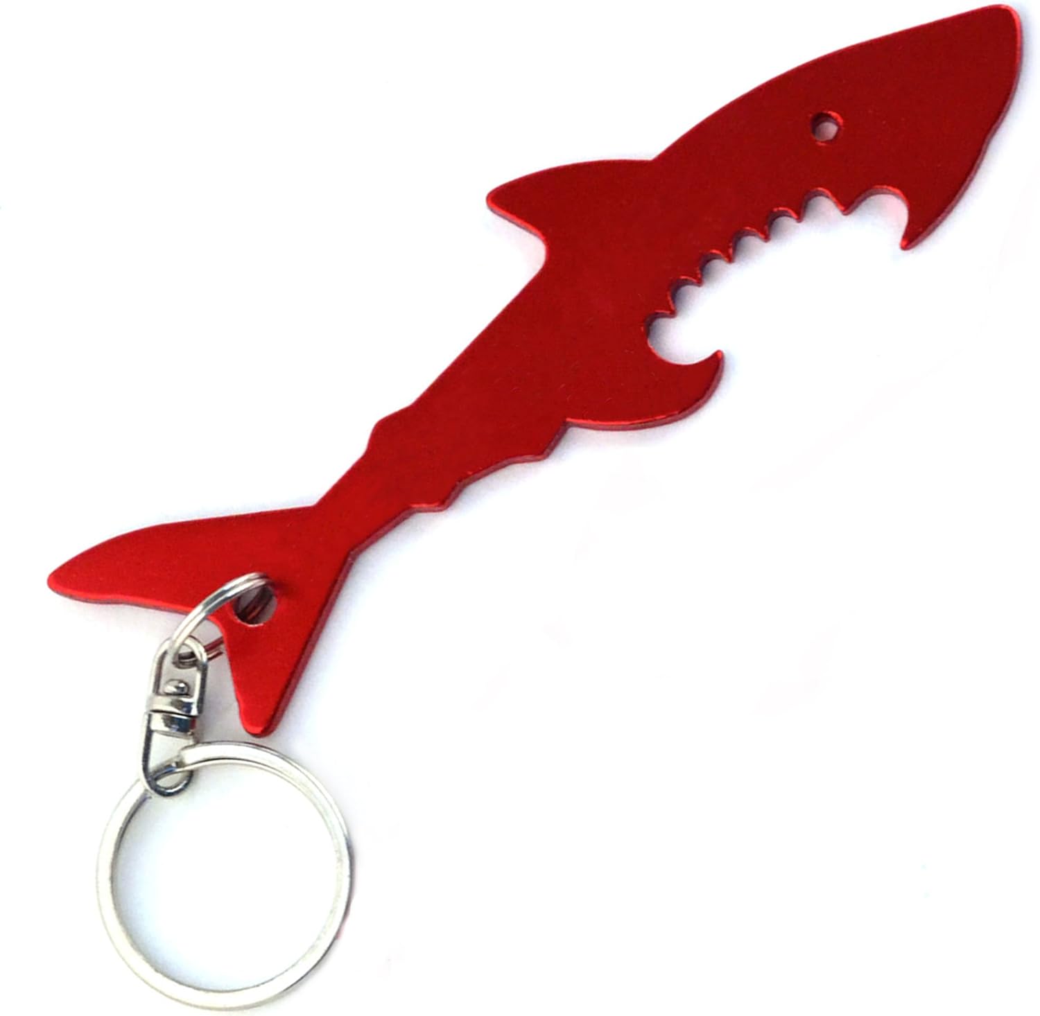 Black Shark Keychain Bottle Opener - Blank - Black Blue Green Purple or Red - 1-100 Packs