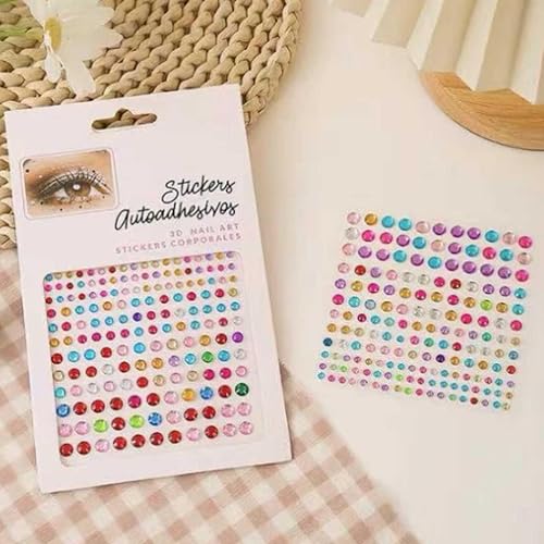 Miniatura 6 de Diamantes de imitación autoadhesivos para maquillaje de ojos, arcoíris, cara para maquillaje, ojos, rostro, joyas para el cuerpo, accesorios para