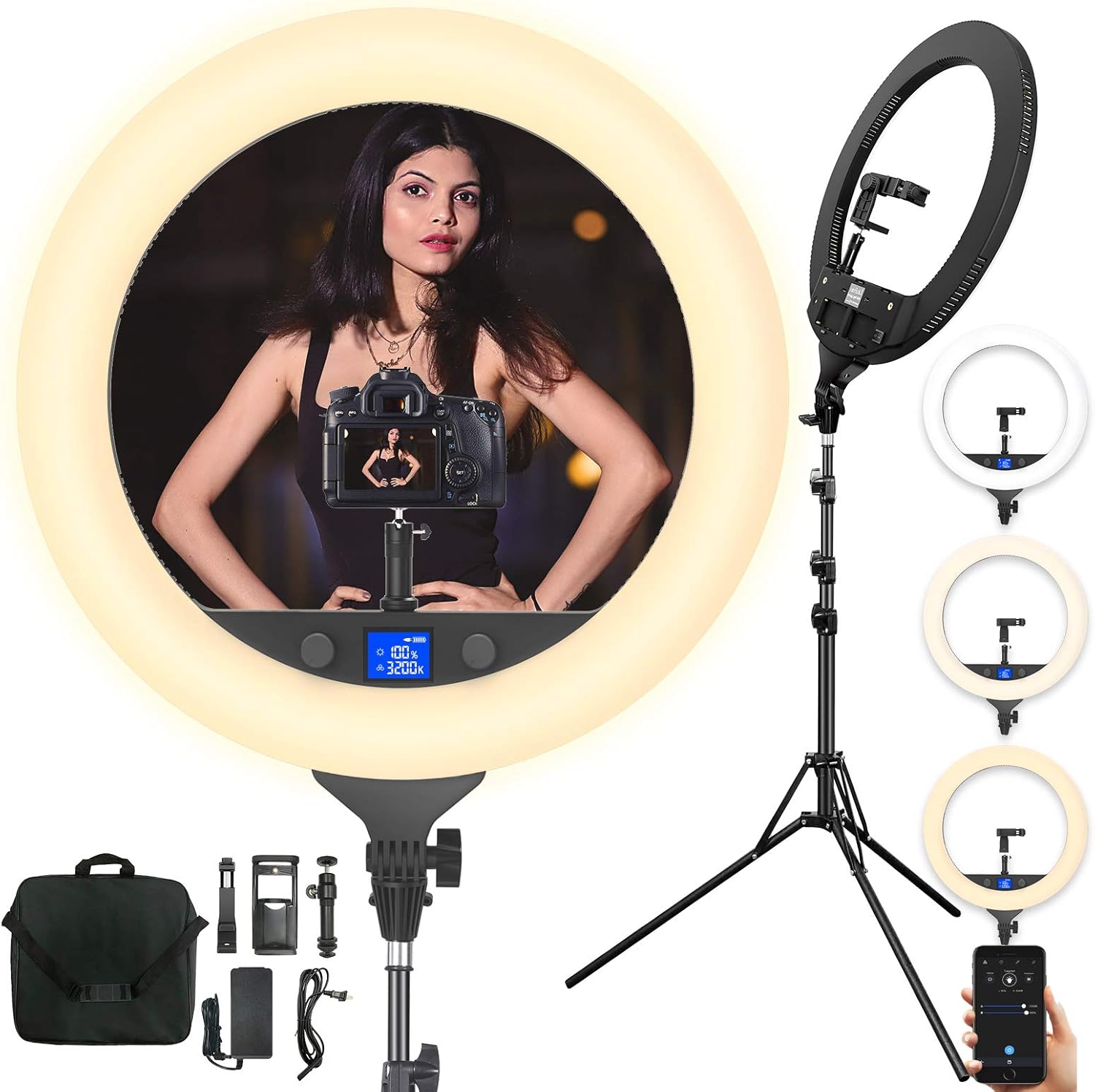 19'' 60W BiColor Large Ring Light Circle Lighting with